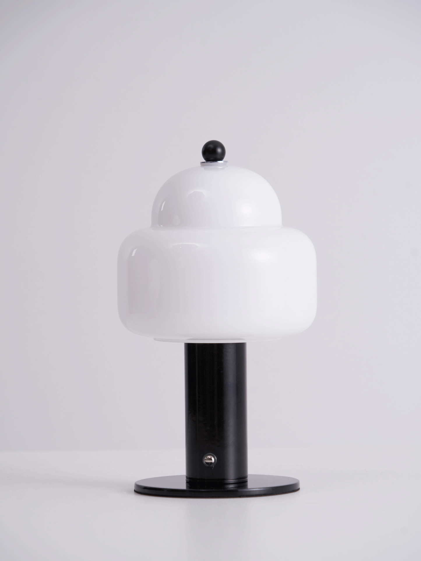 Cloud Dome Table Lamp | Frosted Glass & Metal | Black/Beige