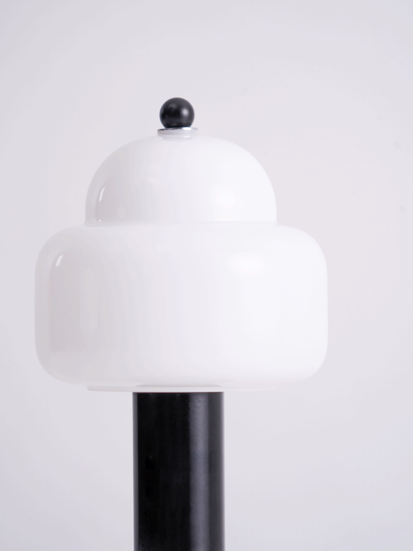 Cloud Dome Table Lamp | Frosted Glass & Metal | Black/Beige