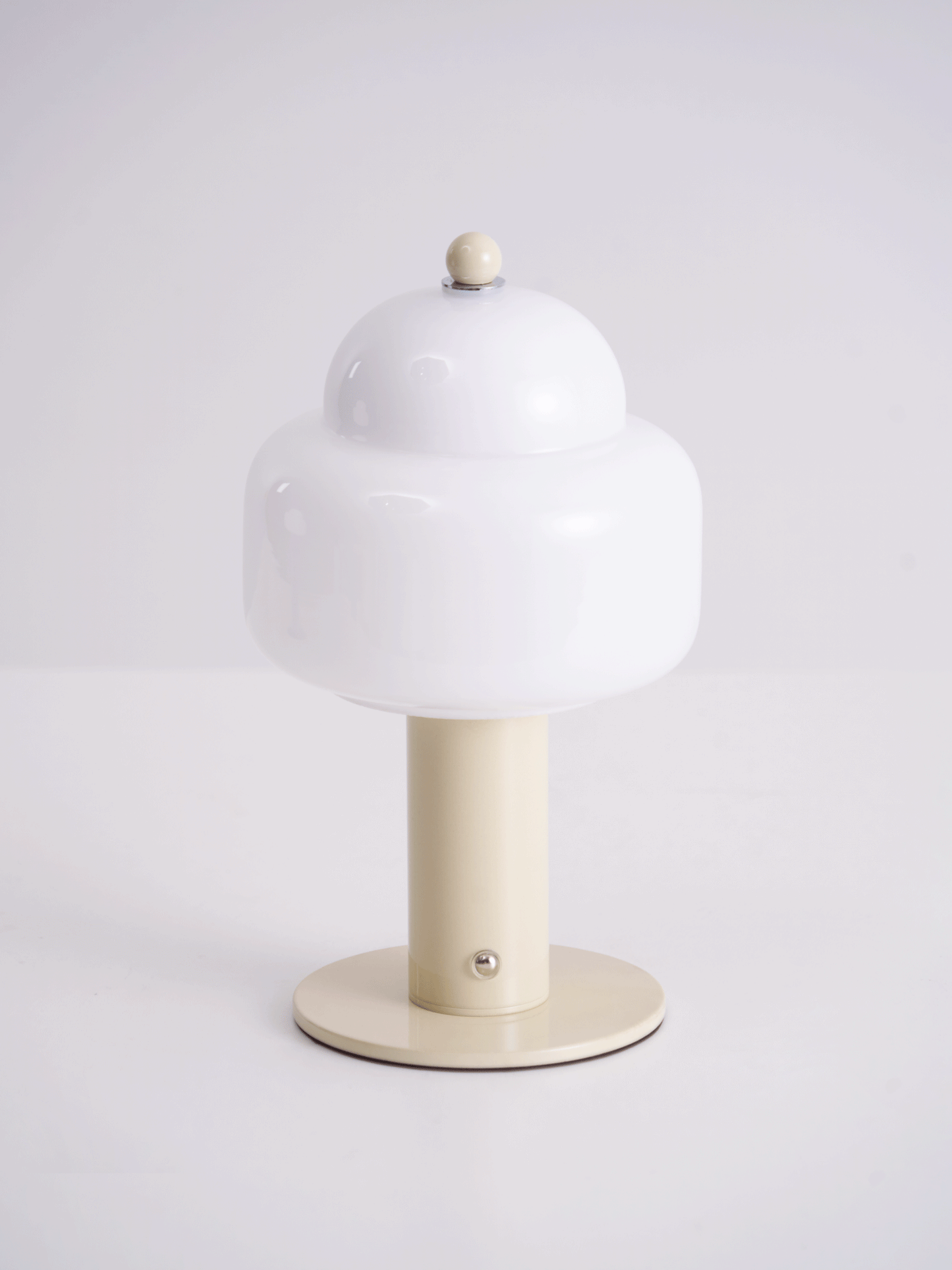 Cloud Dome Table Lamp | Frosted Glass & Metal | Black/Beige