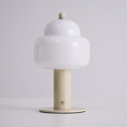 Cloud Dome Table Lamp | Frosted Glass & Metal | Black/Beige