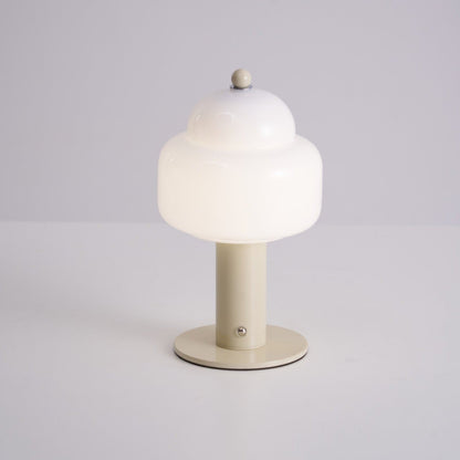 Cloud Dome Table Lamp | Frosted Glass & Metal | Black/Beige