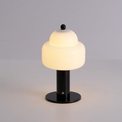 Cloud Dome Table Lamp | Frosted Glass & Metal | Black/Beige
