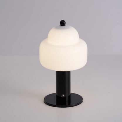 Cloud Dome Table Lamp | Frosted Glass & Metal | Black/Beige
