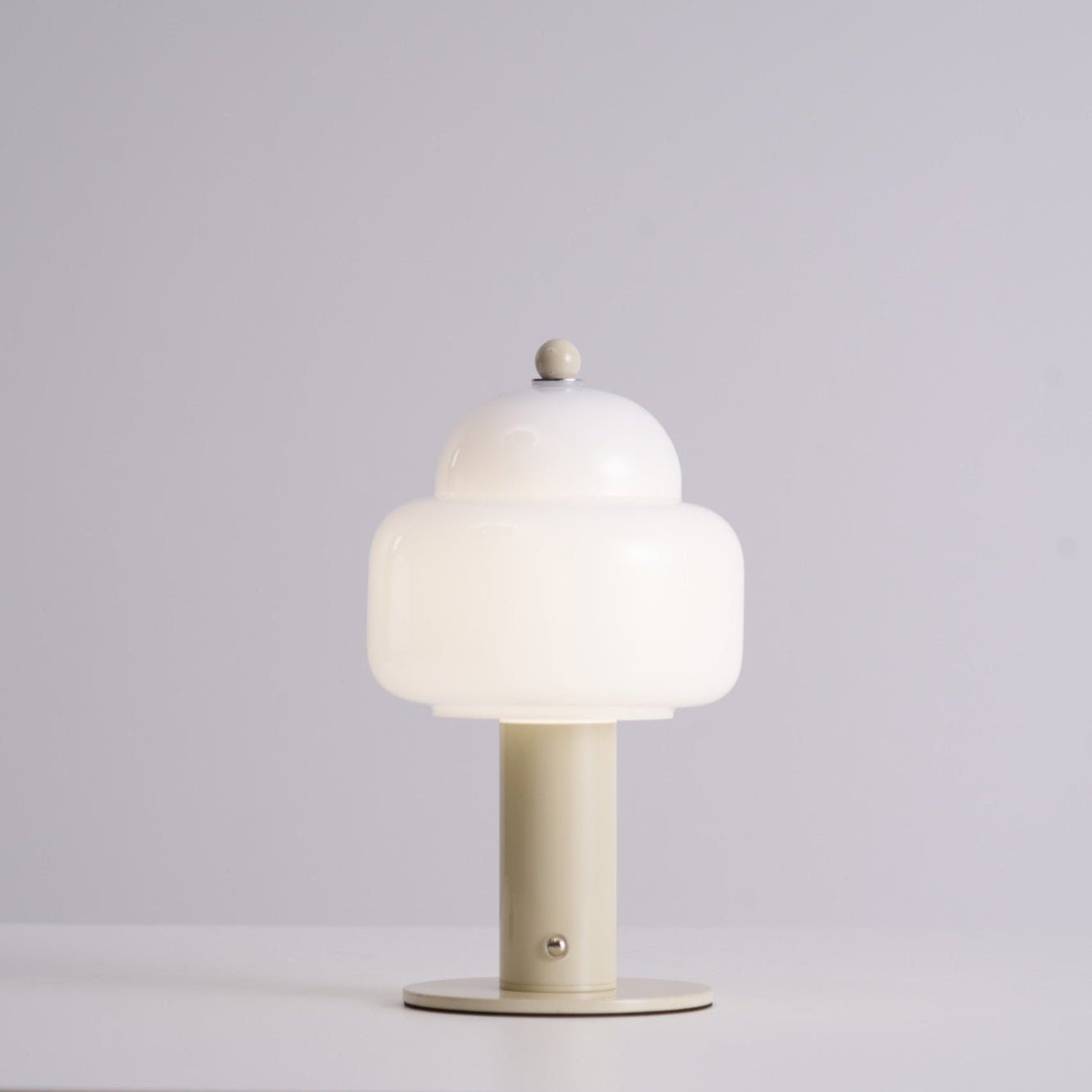 Cloud Dome Table Lamp | Frosted Glass & Metal | Black/Beige