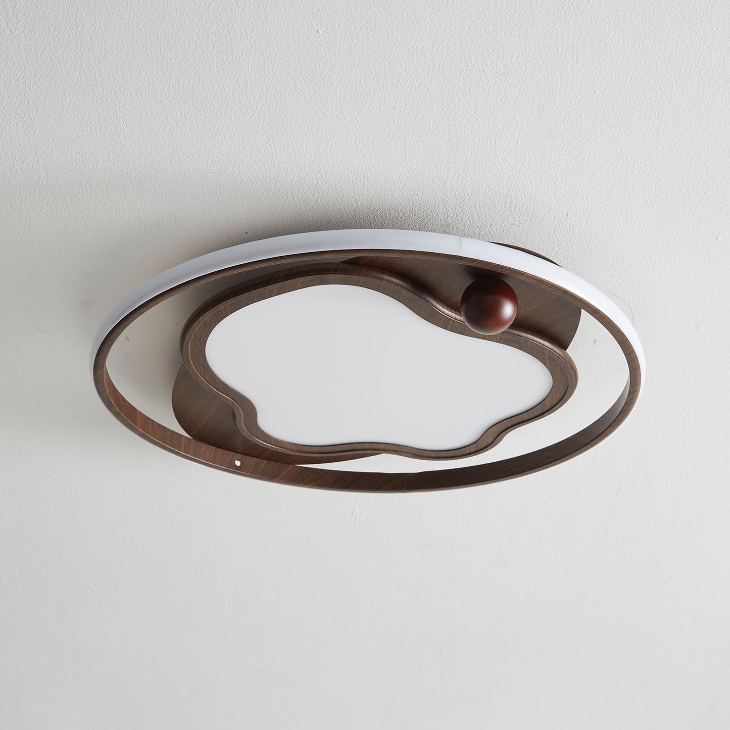 Cloudcrest Ceiling Light | Walnut Wood Grain | Warm/Neutral/Cool Light