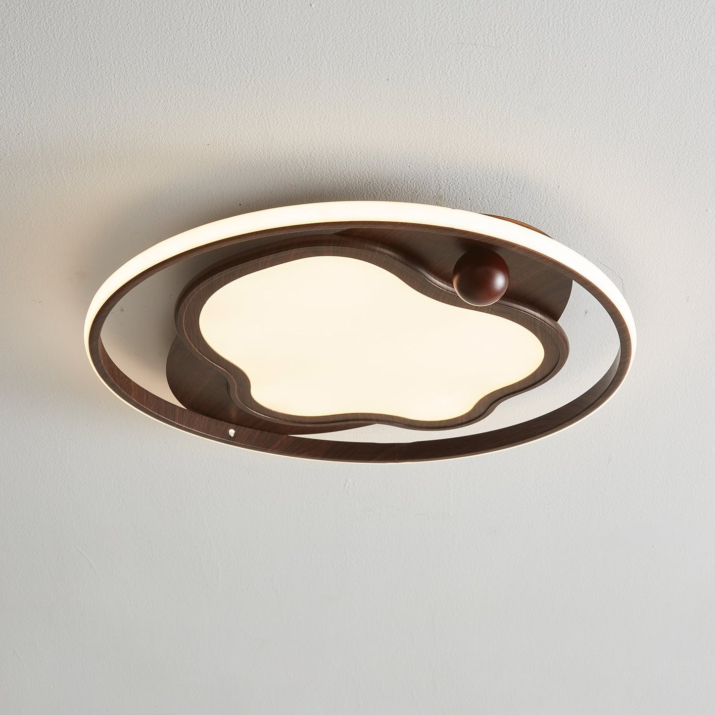 Cloudcrest Ceiling Light | Walnut Wood Grain | Warm/Neutral/Cool Light
