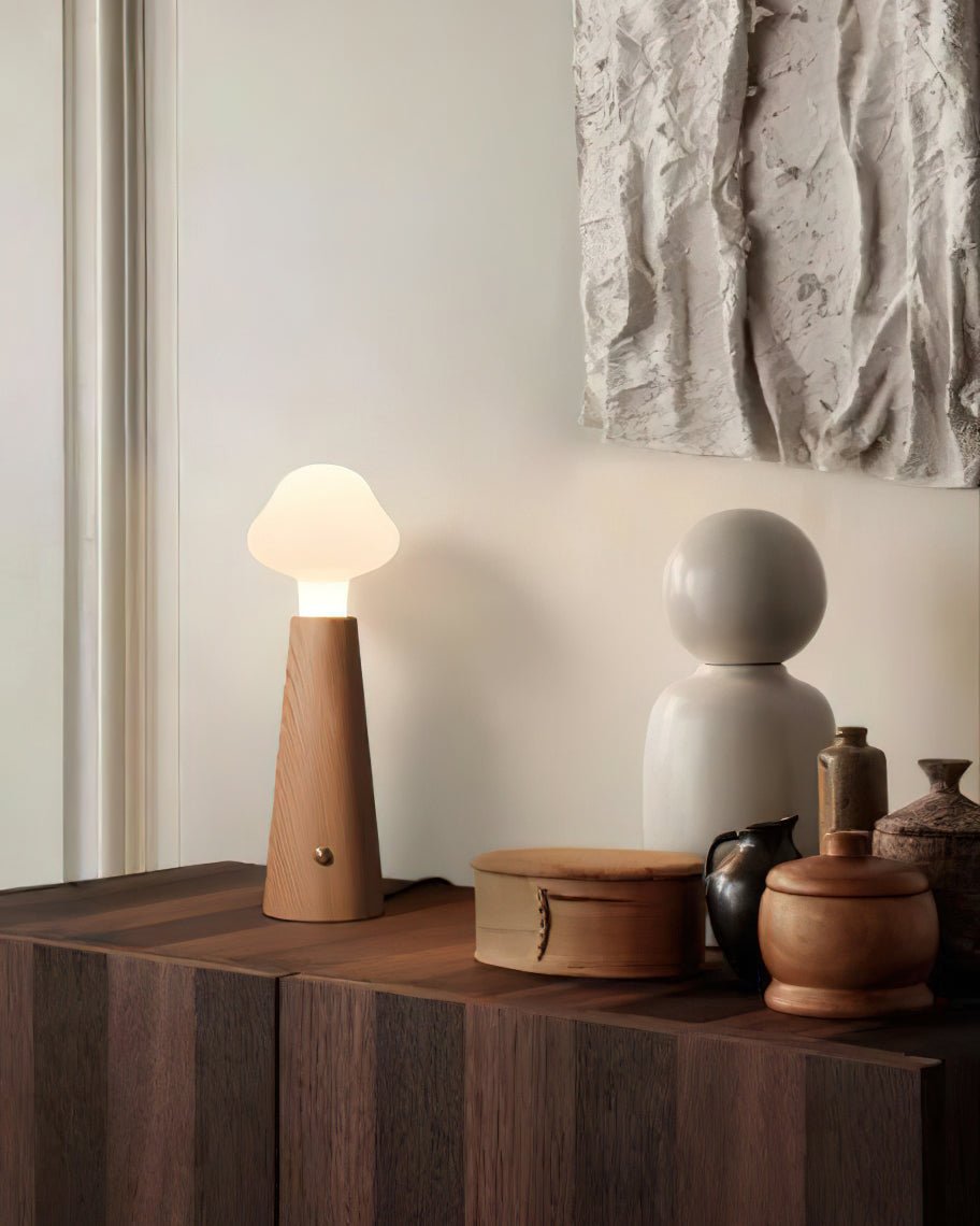 Cloudlet Table Lamp | Wood, Acrylic, Metal | White Shade