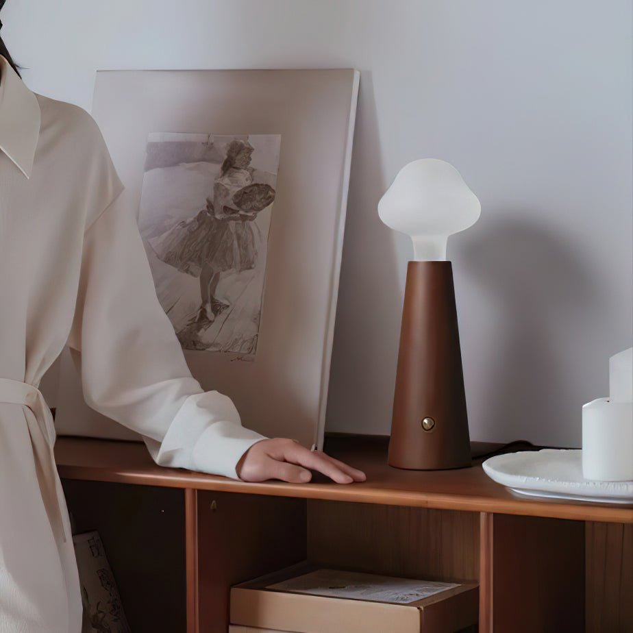 Cloudlet Table Lamp | Wood, Acrylic, Metal | White Shade