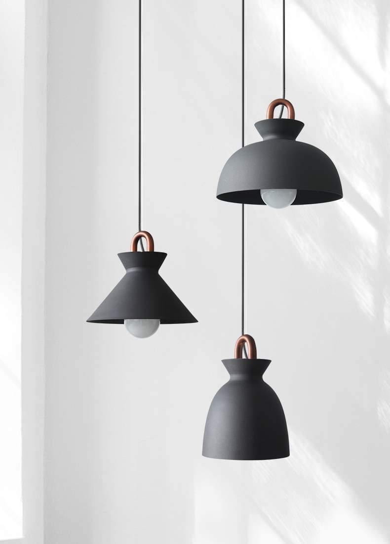 Coil Ceiling Pendant Light | Metal & Glass | Black and White