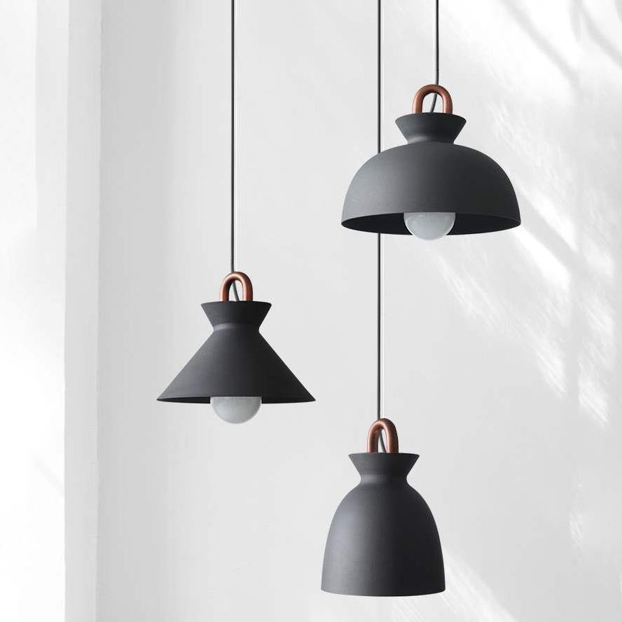 Coil Ceiling Pendant Light | Metal & Glass | Black and White