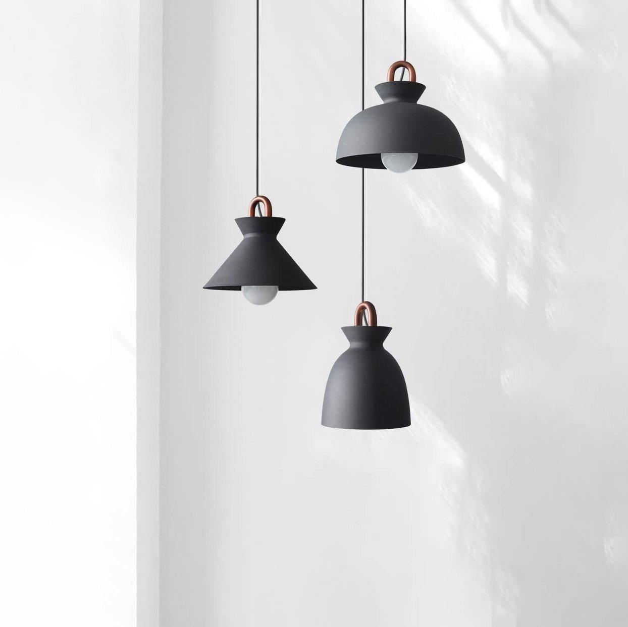 Coil Ceiling Pendant Light | Metal & Glass | Black and White