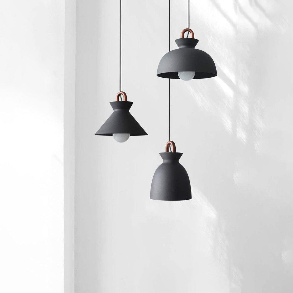Coil Ceiling Pendant Light | Metal & Glass | Black and White