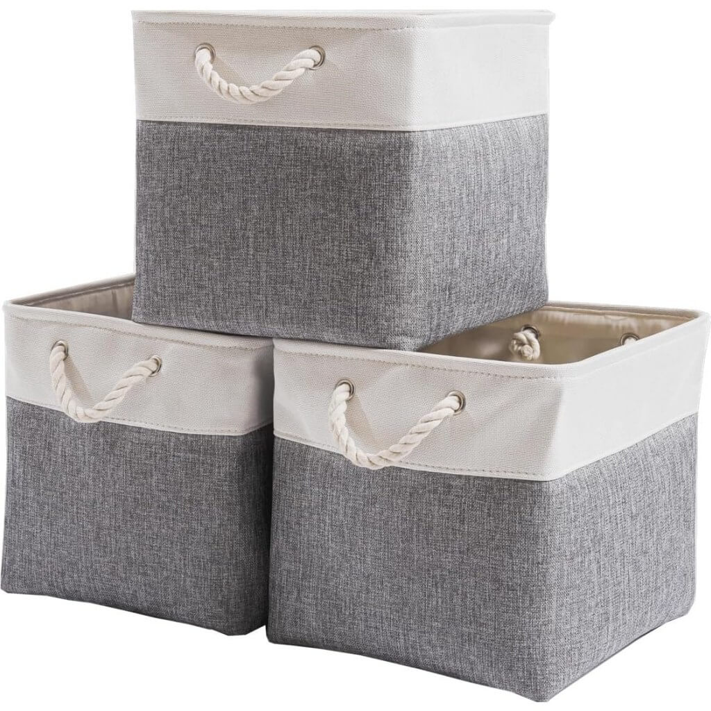 Storage Box | High-Quality Linen & Non-Woven Fabric | 28x28x28cm