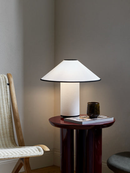 Fabric Table Lamp | Metal & Fabric | Red or Black with White Shade