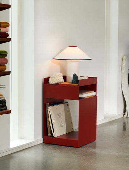 Fabric Table Lamp | Metal & Fabric | Red or Black with White Shade