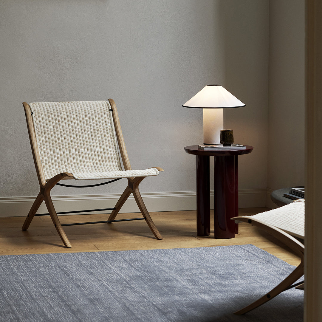Fabric Table Lamp | Metal & Fabric | Red or Black with White Shade