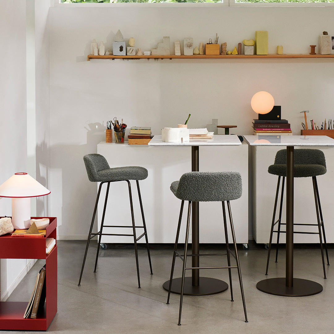 Fabric Table Lamp | Metal & Fabric | Red or Black with White Shade