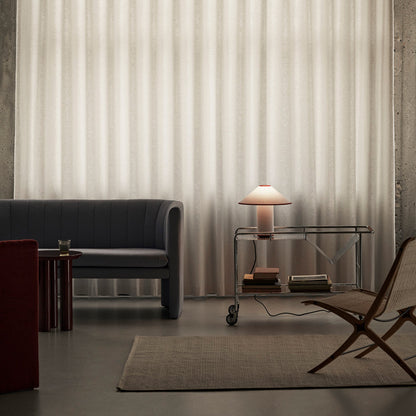 Fabric Table Lamp | Metal & Fabric | Red or Black with White Shade