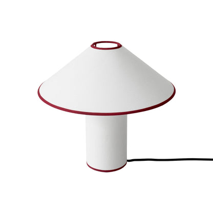 Fabric Table Lamp | Metal & Fabric | Red or Black with White Shade