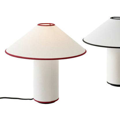 Fabric Table Lamp | Metal & Fabric | Red or Black with White Shade
