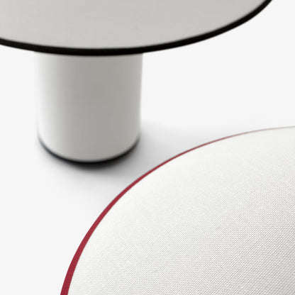 Fabric Table Lamp | Metal & Fabric | Red or Black with White Shade