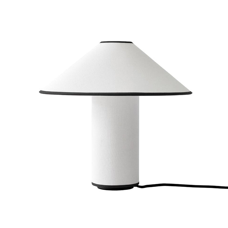 Fabric Table Lamp | Metal & Fabric | Red or Black with White Shade