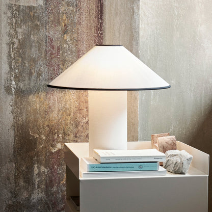 Fabric Table Lamp | Metal & Fabric | Red or Black with White Shade