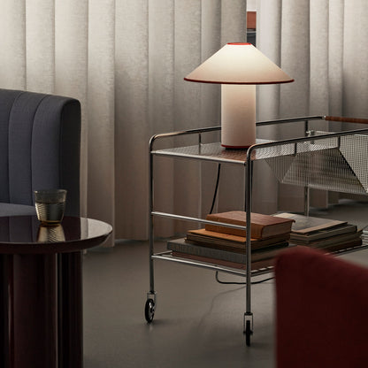 Fabric Table Lamp | Metal & Fabric | Red or Black with White Shade