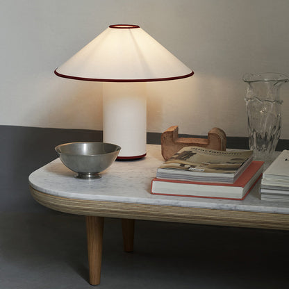 Fabric Table Lamp | Metal & Fabric | Red or Black with White Shade