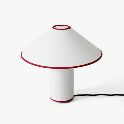 Colette Table Lamp | Art Deco Design | Red Wine Base & White Shade