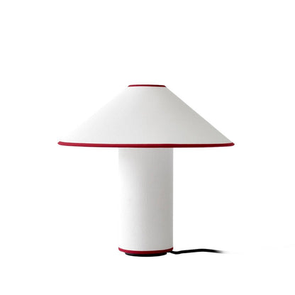 Colette Table Lamp | Art Deco Design | Red Wine Base & White Shade