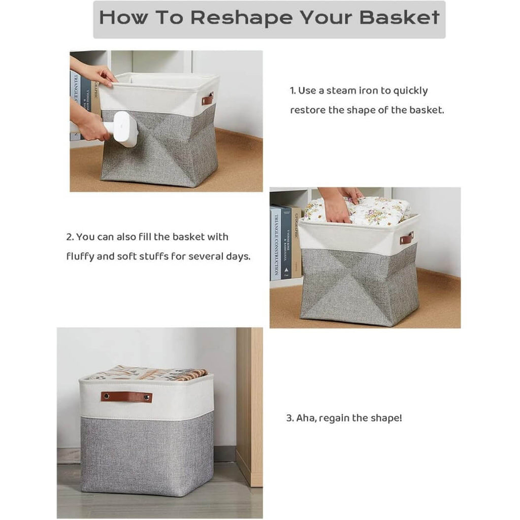 Fabric Storage Cubes | Foldable with Cotton Rope Handles | 25cm x 25cm