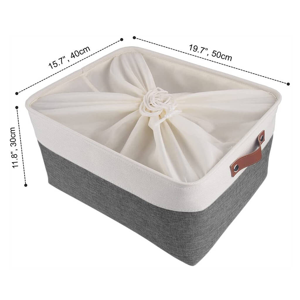 Waterproof Foldable Storage Box | Three-Layer Material | Cold Grey & White