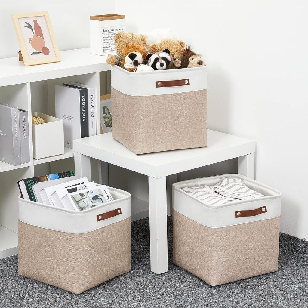 Canvas Storage Cube Box | High-Quality Fabric | 3 Pack