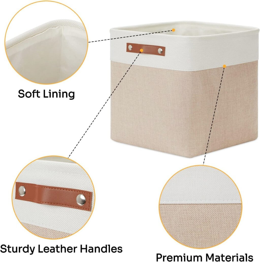 Storage Boxes | Canvas & EVA | Large 41.6L, 13"x15"x13"