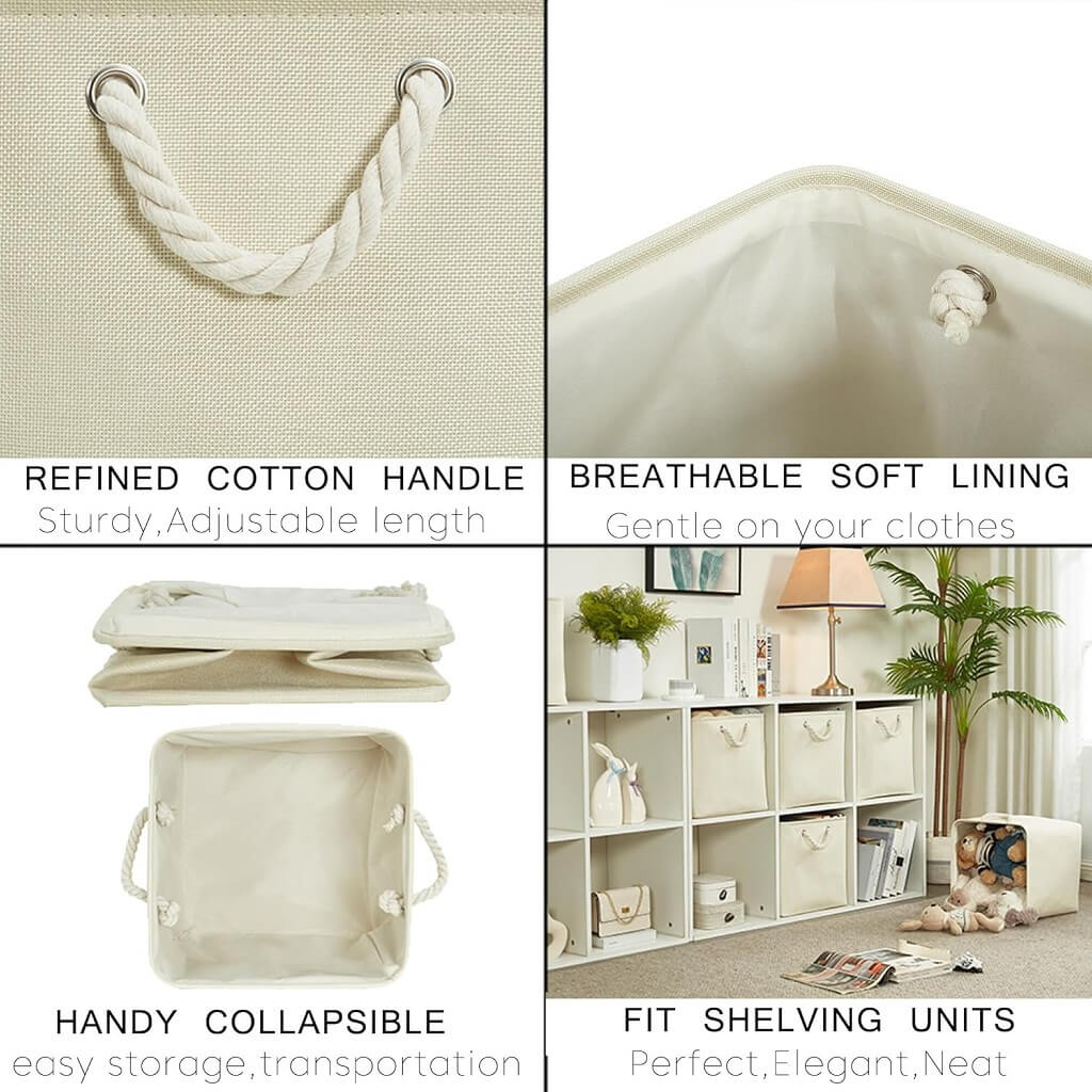 Fabric Storage Baskets | Set of 3 | 30cm Cube