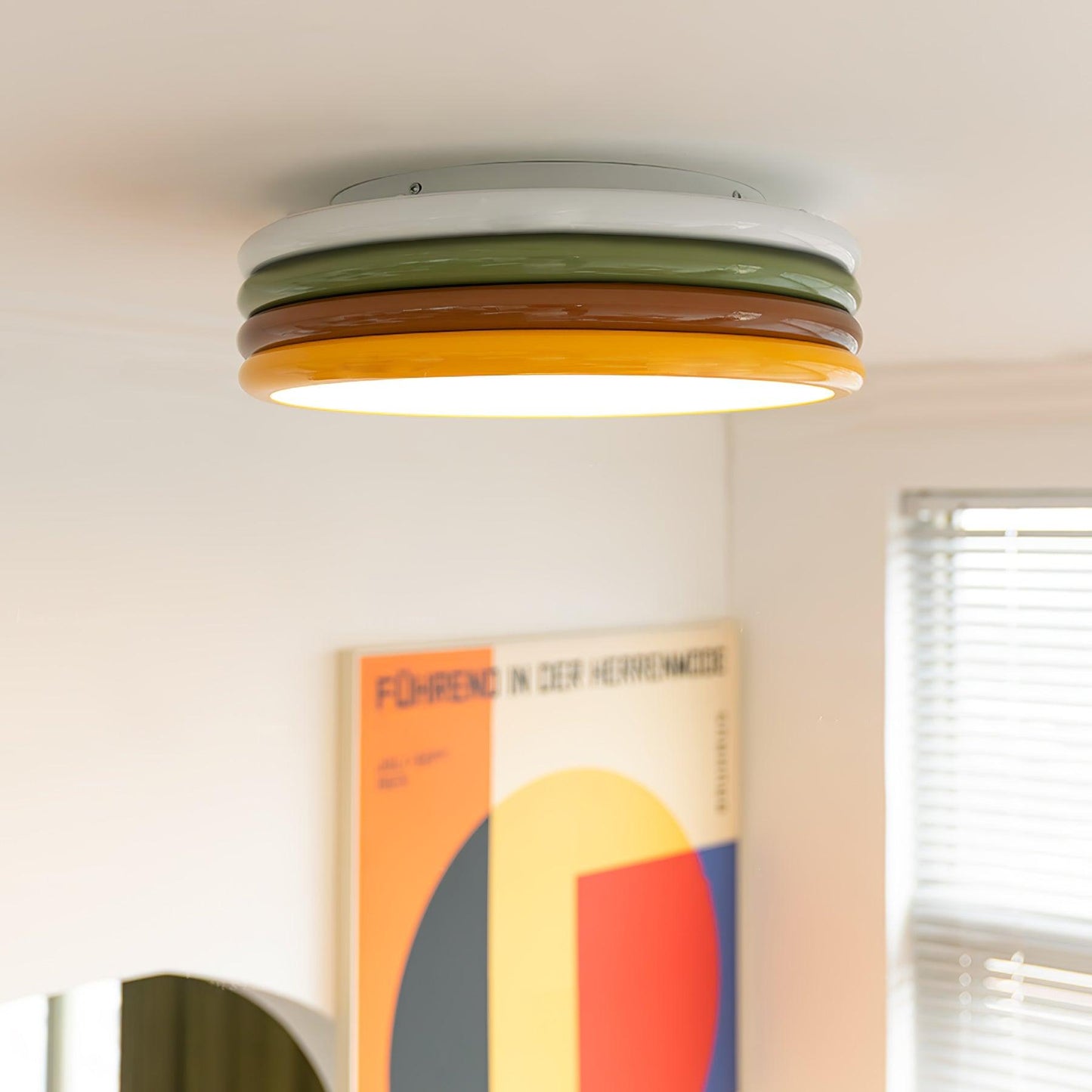Color Stack Ceiling Lamp | Acrylic & Metal | White, Green, Red, Yellow