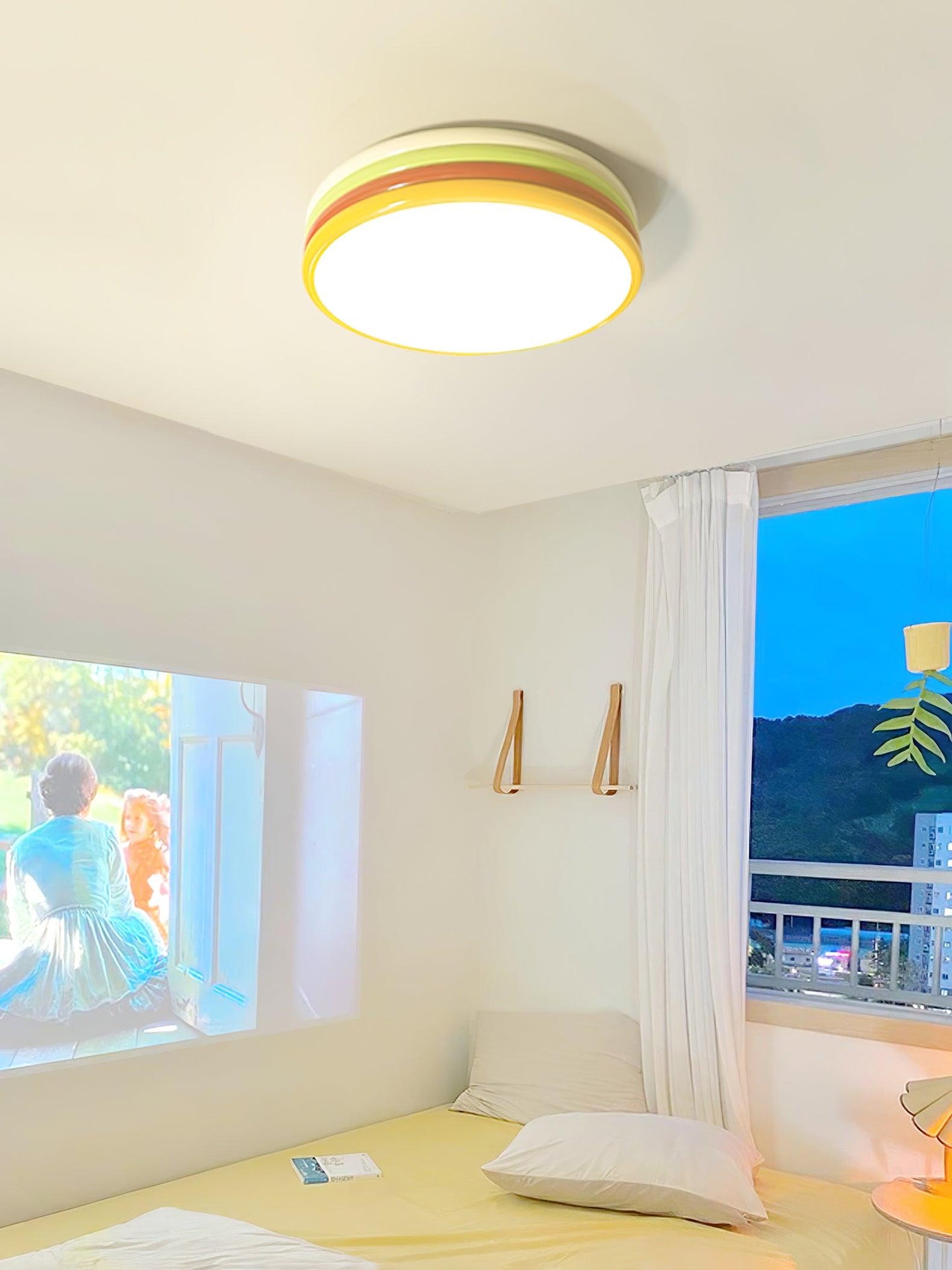 Color Stack Ceiling Lamp | Acrylic & Metal | White, Green, Red, Yellow