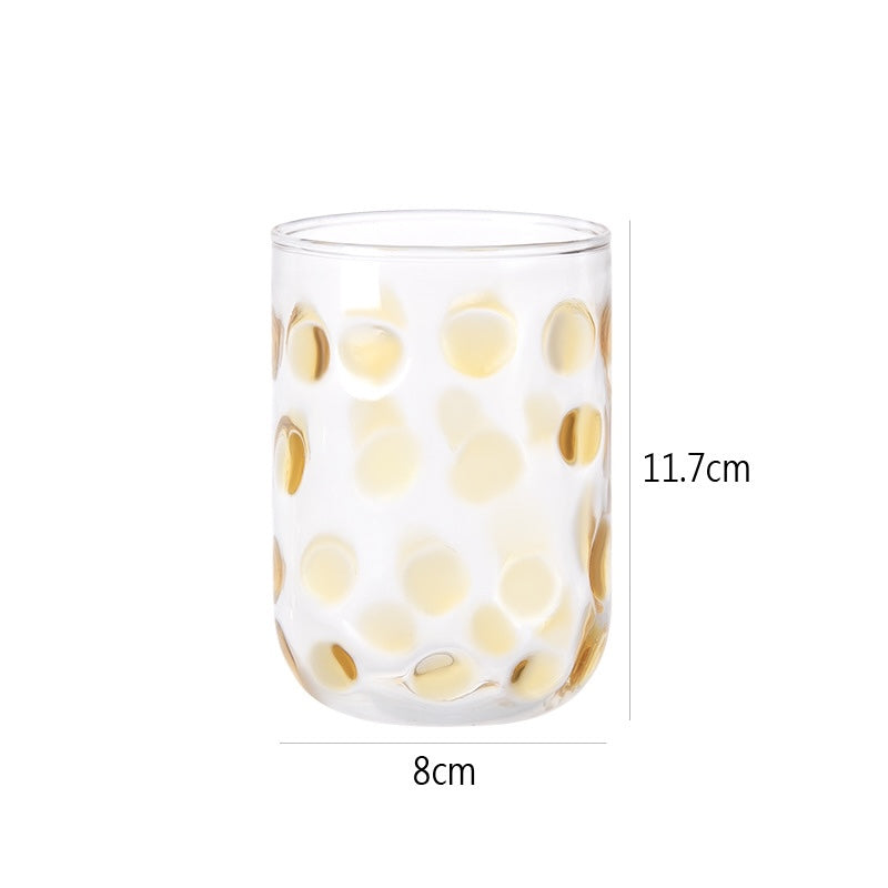 Glass Tumbler | Polka Dot Design | Clear