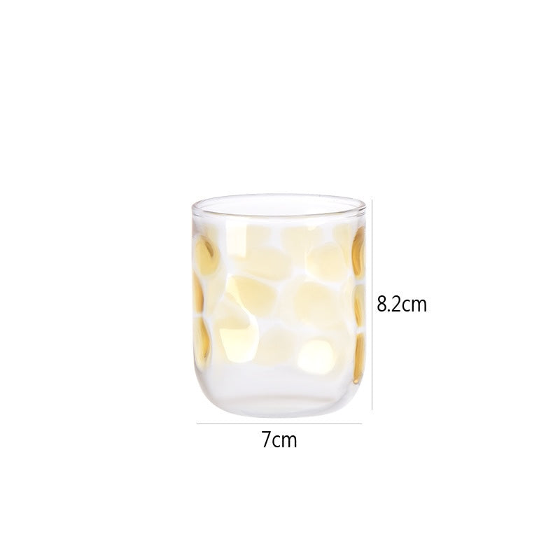 Glass Tumbler | Polka Dot Design | Clear