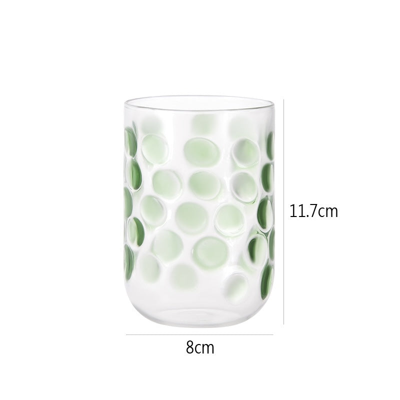 Glass Tumbler | Polka Dot Design | Clear