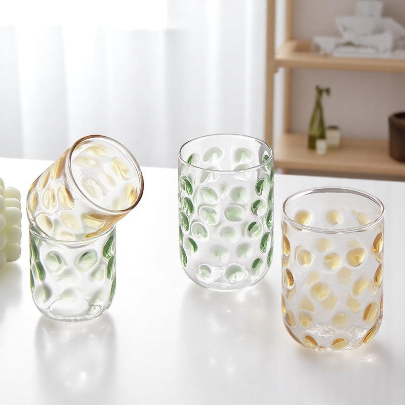 Glass Tumbler | Polka Dot Design | Clear