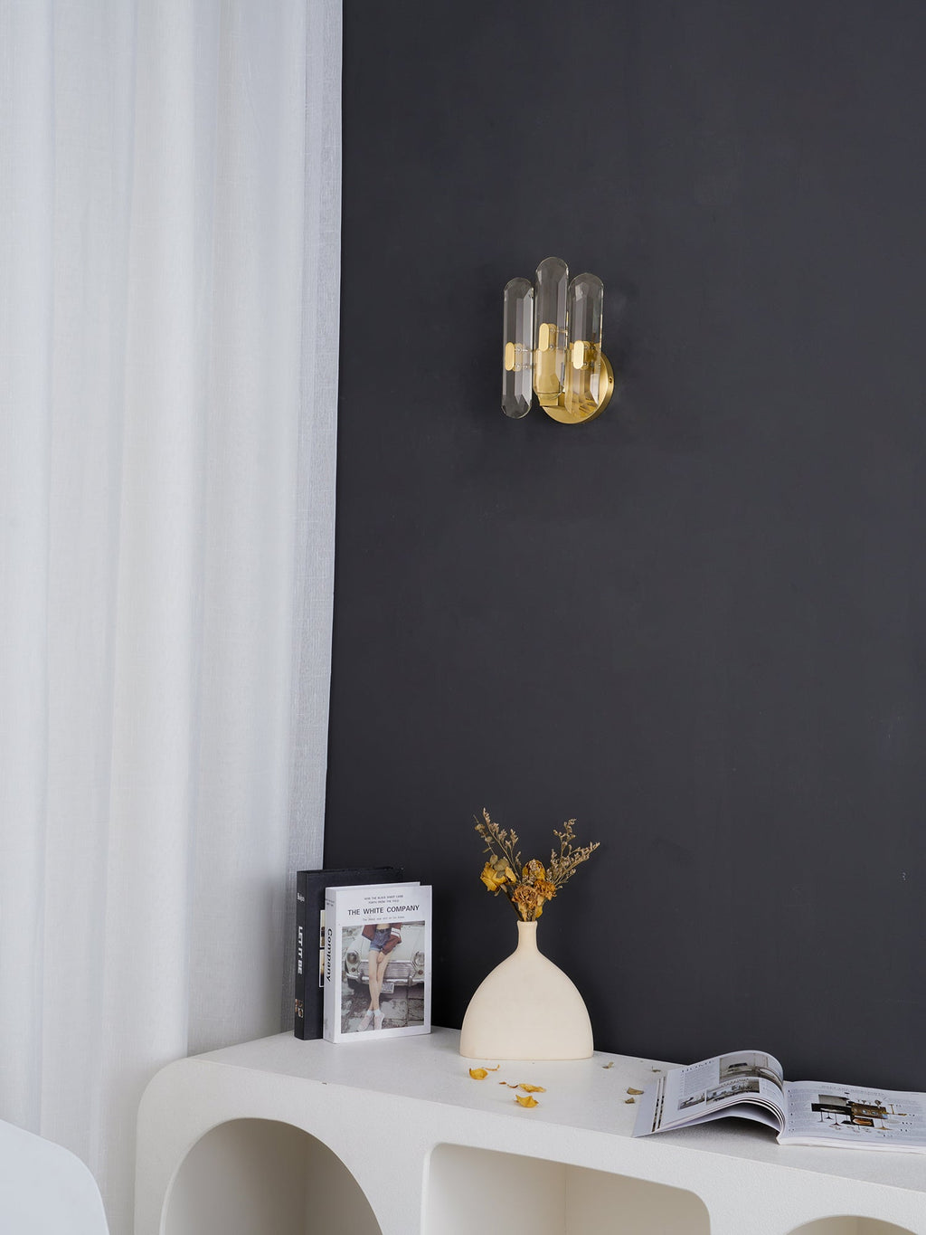 Bolton Sconce | Brass, K9 Crystal | Clear