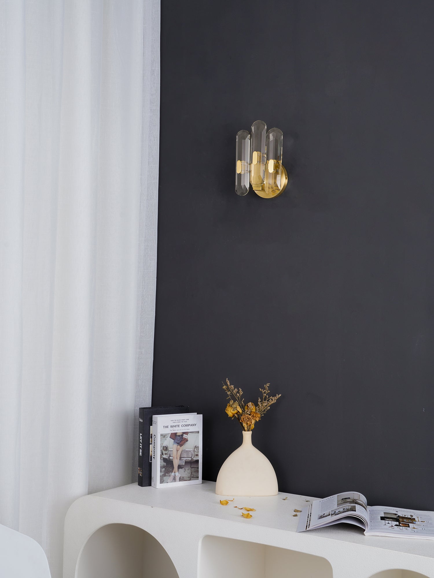 Bolton Sconce | Brass, K9 Crystal | Clear