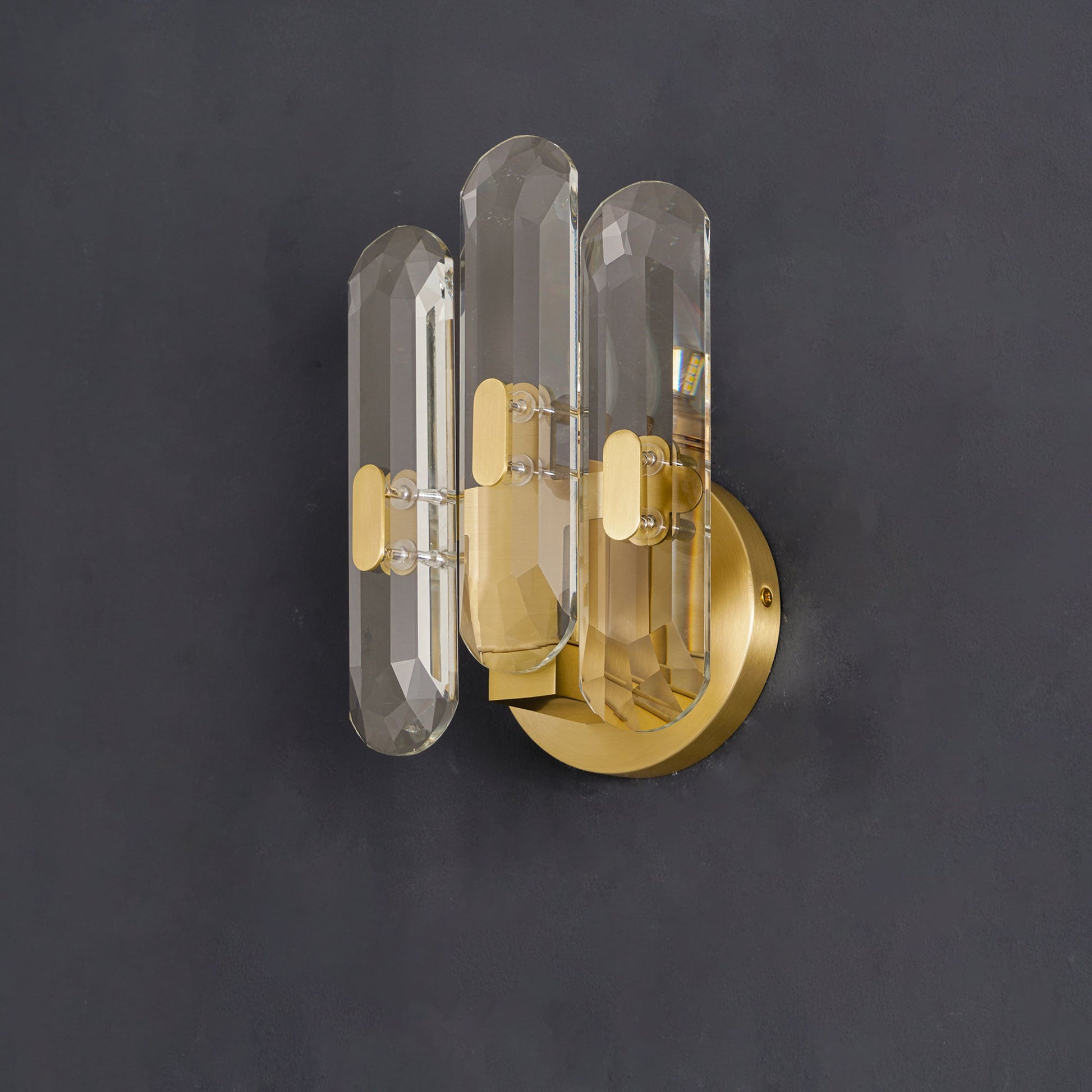 Bolton Sconce | Brass, K9 Crystal | Clear