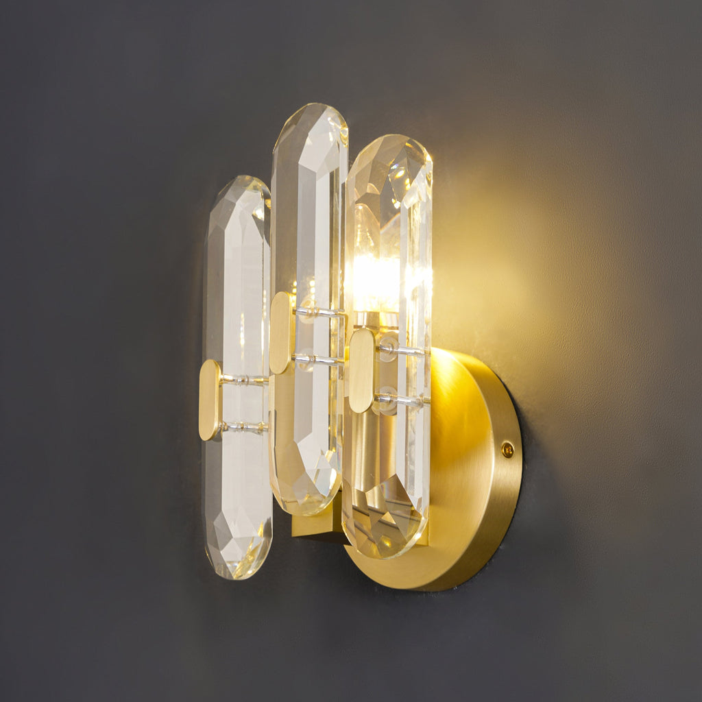 Bolton Sconce | Brass, K9 Crystal | Clear