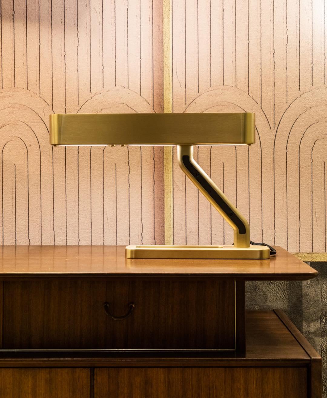 Colt Table Lamp | Brass, Acrylic | White Shade