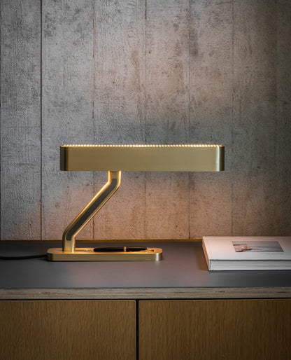 Colt Table Lamp | Brass, Acrylic | White Shade