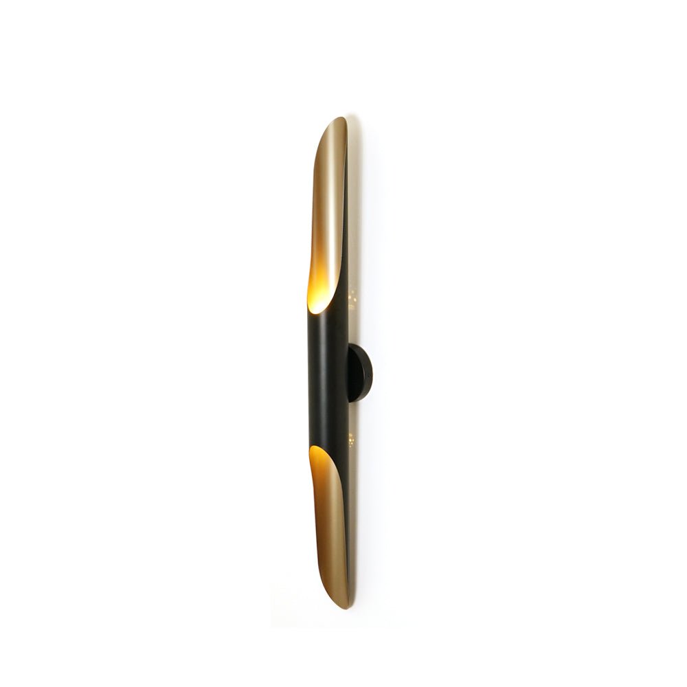 Coltrane Wall Sconce | Handmade Steel | Matte Black & Gold | Set of 2