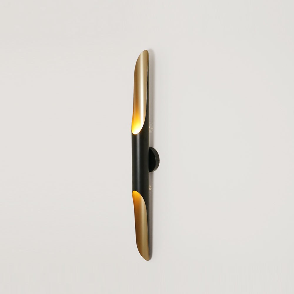 Coltrane Wall Sconce | Handmade Steel | Matte Black & Gold | Set of 2